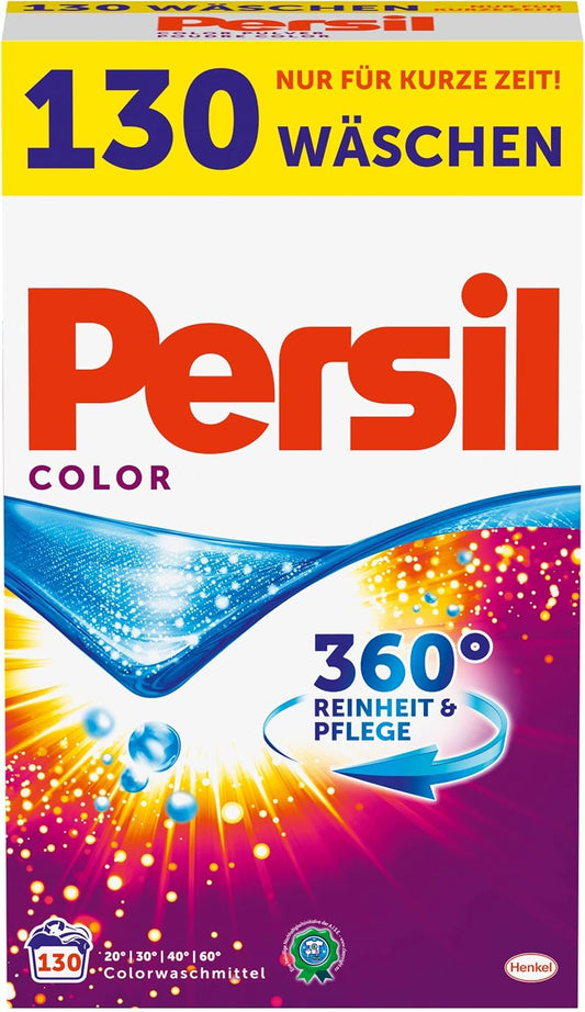 Persil Color Pulver, Colorwaschmittel, 360° Reinheit & Pflege, 1er Pack (1 x 130 Waschladungen)
