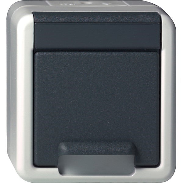 GIRA Steckdose mit Klappdeckel IP44 in grau