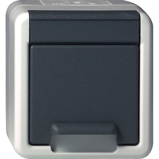 GIRA Steckdose mit Klappdeckel IP44 in grau