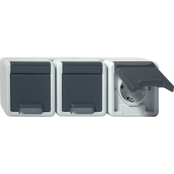 GIRA Steckdose mit Klappdeckel IP44 in grau