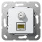 GIRA - Gbit-Ethernet und SAT-F Buchse reinweiß (569703) - Modular Jack RJ45 Cat.6A 10Gbit SAT F-Buchse Kuppl.