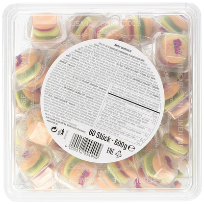 Trolli - Mini Burger - Fruchtgummi - Box mit 60 Stück - 600g