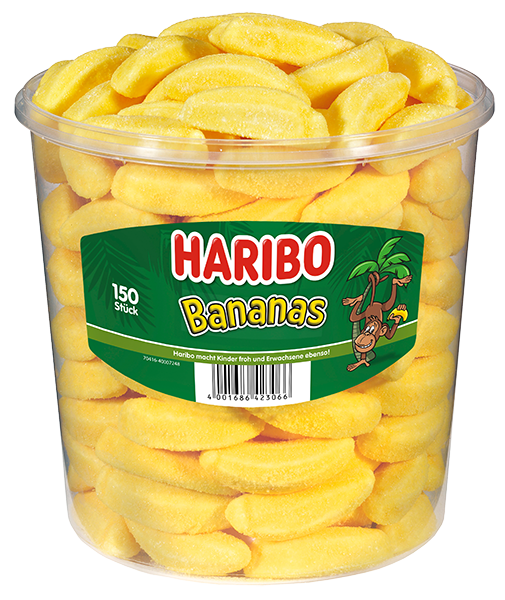 HARIBO - Bananas - 150 Stück - 1,05kg