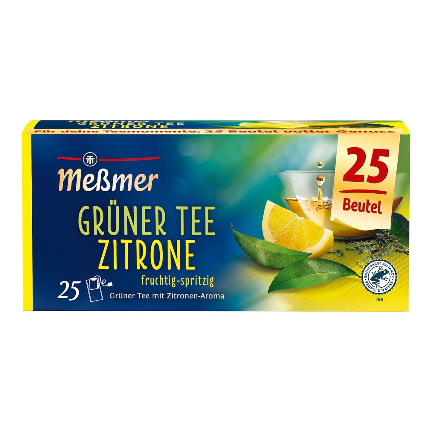 Meßmer - Grüner Tee Zitrone - 25 Teebeutel - Vegan - Glutenfrei - Laktosefrei - 43,75g
