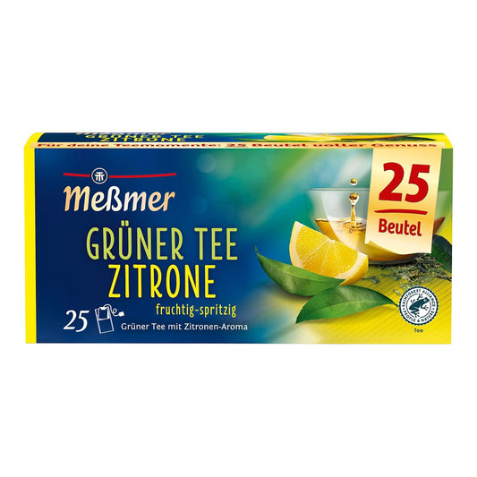 Meßmer - Grüner Tee Zitrone - 25 Teebeutel - Vegan - Glutenfrei - Laktosefrei - 43,75g