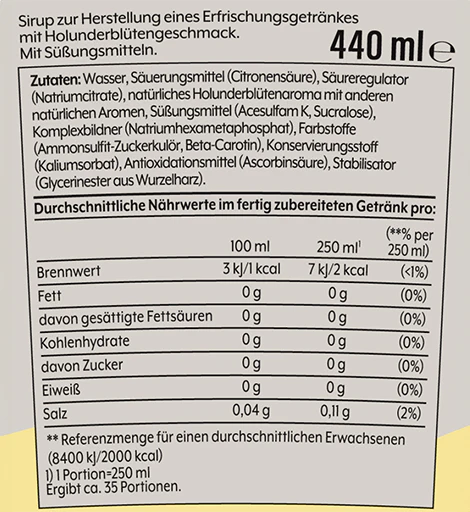 Sodastream - Holunderblüte ohne Zucker Sirup 440ml