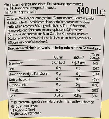 Sodastream - Holunderblüte ohne Zucker Sirup 440ml