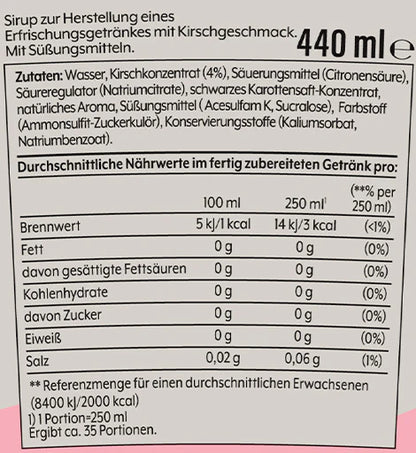 Sodastream - Kirsche ohne Zucker Sirup 440ml