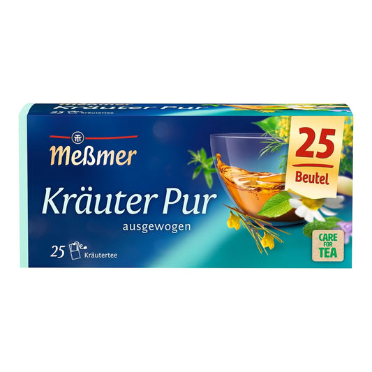 Meßmer - Kräuter pur - 25 Teebeutel - Vegan - Glutenfrei - Laktosefrei - 50g