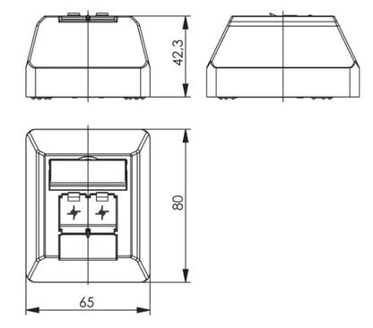 Telegärtner - Anschlussdose AMJ45 8/8K Ap Cat6A, alpinweiß (J00023A0204)