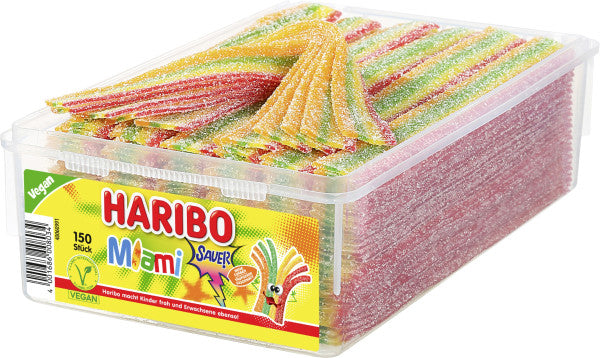 HARIBO - Pasta Basta Mix Miami Sauer - Fruchtgummi - Box mit 150 Stück - 1,125kg