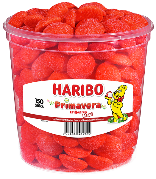 HARIBO - Primavera Erdbeeren Maxi - 150 Stück - 1,05kg