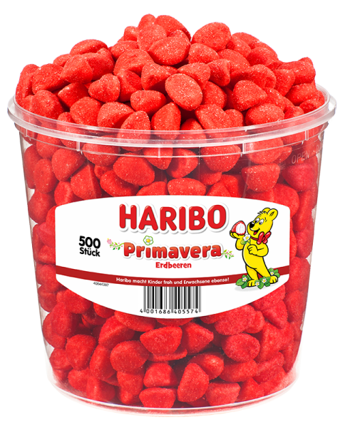 HARIBO - Primavera Erdbeeren - 500 Stück - 1,15kg
