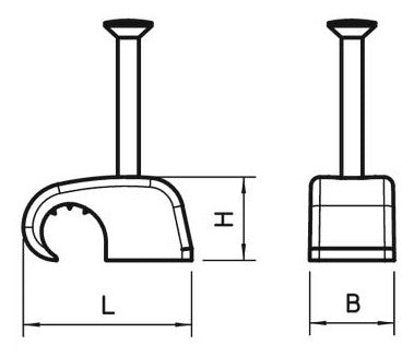 OBO Bettermann Nagelschelle für Kabel mit einem Durchmesser von 7-12 mm, mit einem 35 mm Nagel - 200 Stück