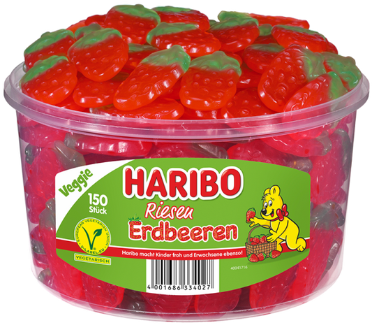 HARIBO - RIESEN ERDBEEREN - 150 Stück - 1,35kg