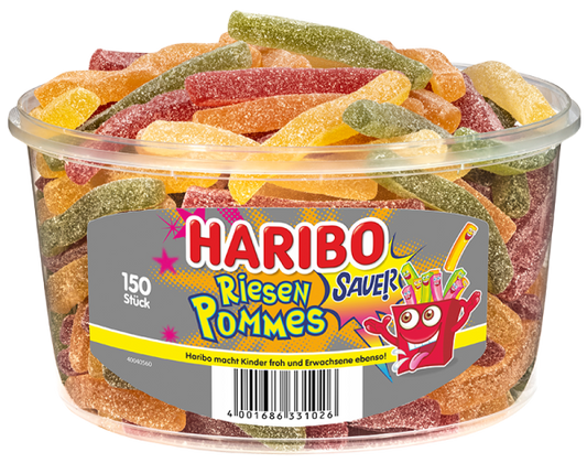 HARIBO - Riesen Pommes - Fruchtgummi - Box mit 150 Stück - 1,2kg