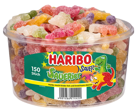 HARIBO - Sauerier - Fruchtgummi - Box mit 150 Stück - 1,35kg