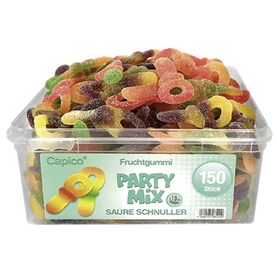 Tise Capico - Halal Fruchtgummi Saure Schnuller 150 Stück - 1,05 kg Dose