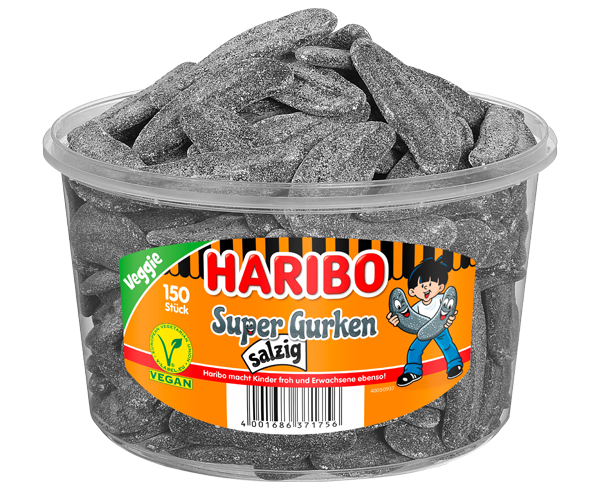 HARIBO - Super Gurken salzig - 150 Stück - 1,35kg