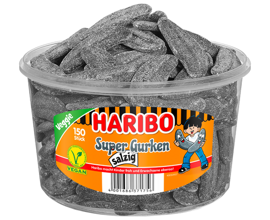 HARIBO - Super Gurken salzig - 150 Stück - 1,35kg