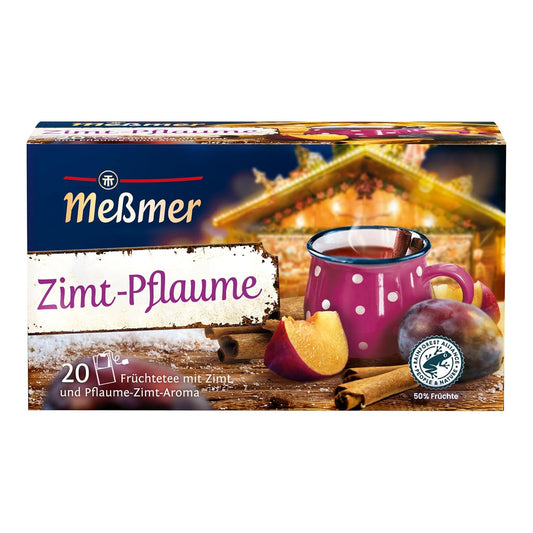 Meßmer - Zimt-Pflaume - 20 Teebeutel - Vegan - Glutenfrei - Laktosefrei - 50g