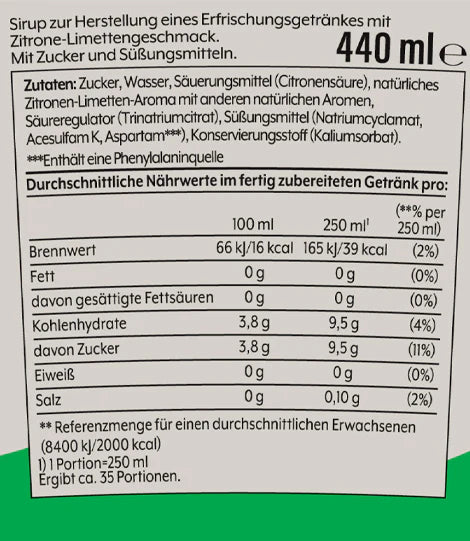 Sodastream - Zitrone-Limette Sirup 440ml