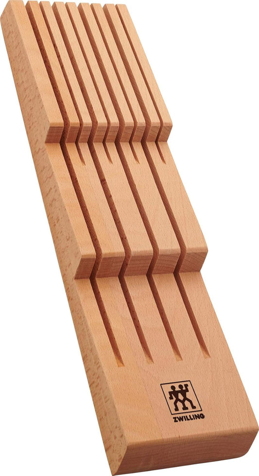 ZWILLING - Messerhalter für Schubladen, Schubladen-Einsatz - für 8 Messer - 41 x 10,8 x 4,8 cm - Holz - Braun