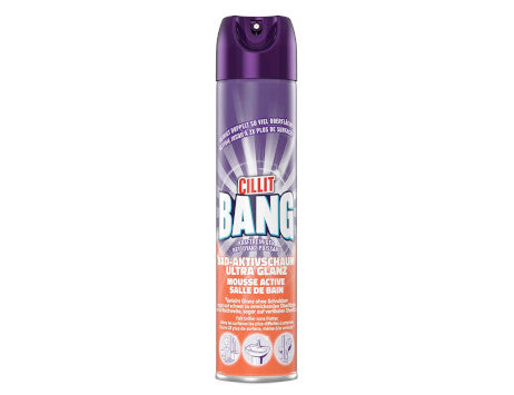 CILLIT BANG Aktivschaum Seifenreste & Glanz – Ultra effektiver Schaumreiniger für Dusche und Bad – Reinigung ohne Nachwischen – 1 x 600 ml