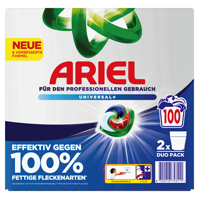 Ariel - Waschmittel Pods All-in-1 - 100 Waschladungen, Strahlend Rein, Umweltschonendes Waschen, - 100 Stück (2x50 Stück)