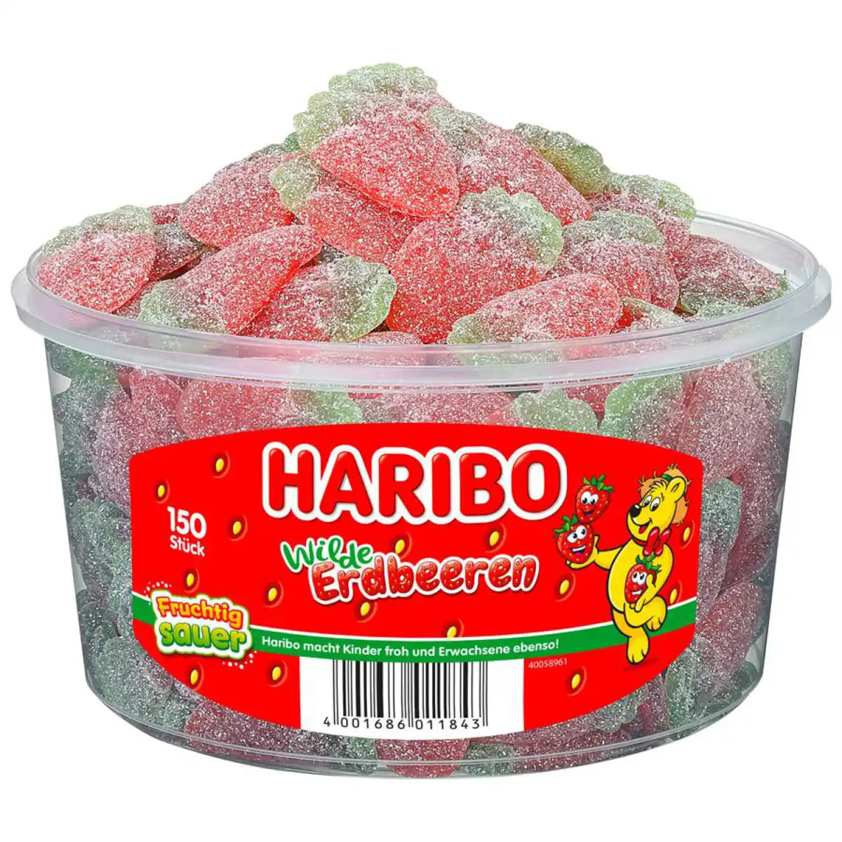 HARIBO - Wilde Erdbeeren - 150 Stück - 1,2kg